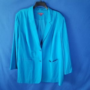 Jessica London Plus Size Blazer Comfortable Linen-Rayon Blend Lightweight Feel